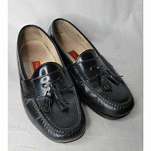 Cole Haan City Black Leather Tassel Pinch Loafers 03506 Size 9.5‎ D